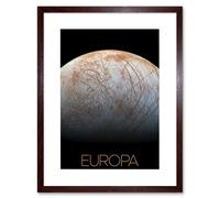 Artery8 Wall Art Print NASA Our Solar System Europa Jupiter's Moon Ice Surface Artwork Framed 9X7 Inch in Brown | Size: W7" x H9" Artery8 Brown W7" x H9"