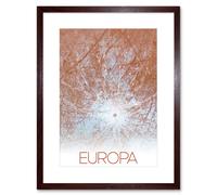 Artery8 Wall Art Print NASA Our Solar System Europa Jupiter's Moon Pwyll Crater Artwork Framed 9X7 Inch in Brown | Size: W7" x H9" Artery8 Brown W7" x H9"