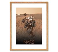 Artery8 Wall Art Print NASA Our Solar System Mars Curiosity Rover Self Portrait Artwork Framed 9X7 Inch in Beige | Size: W7" x H9" Artery8 Beige W7" x H9"