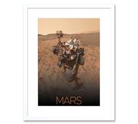 Artery8 Wall Art Print NASA Our Solar System Mars Curiosity Rover Self Portrait Artwork Framed 9X7 Inch in White | Size: W7" x H9" Artery8 White W7" x H9"