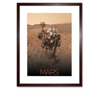 Artery8 Wall Art Print NASA Our Solar System Mars Curiosity Rover Self Portrait Artwork Framed 9X7 Inch in Brown | Size: W7" x H9" Artery8 Brown W7" x H9"