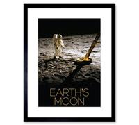 Artery8 Wall Art Print Nasa Our Solar System Moon Apollo 11 Lunar Module Buzz Aldrin Artwork Framed 9X7 Inch
