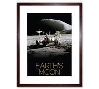 Artery8 Wall Art Print NASA Our Solar System Moon Lunar Roving Vehicle Apollo 15 Artwork Framed 9X7 Inch in Brown | Size: W7" x H9" Artery8 Brown W7" x H9"
