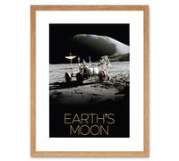 Artery8 Wall Art Print NASA Our Solar System Moon Lunar Roving Vehicle Apollo 15 Artwork Framed 9X7 Inch in Beige | Size: W7" x H9" Artery8 Beige W7" x H9"