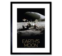 Artery8 Wall Art Print NASA Our Solar System Moon Lunar Roving Vehicle Apollo 15 Artwork Framed 9X7 Inch in Black | Size: W7" x H9" Artery8 Black W7" x H9"