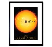 Artery8 Wall Art Print Nasa Our Solar System Planets And Sun Size Comparison Artwork Framed 9X7 Inch