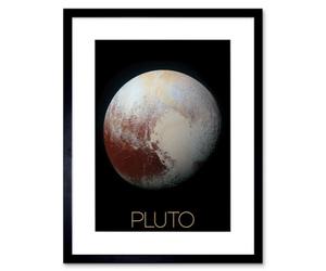 Artery8 Wall Art Print Nasa Our Solar System Pluto New Horizons Enhanced Colour Image Artwork Framed 9X7 Inch