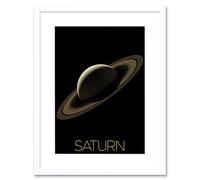 Artery8 Wall Art Print NASA Our Solar System Saturn Planet Rings Cassini Mission Artwork Framed 9X7 Inch in White | Size: W7" x H9" Artery8 White W7" x H9"