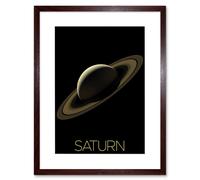 Artery8 Wall Art Print NASA Our Solar System Saturn Planet Rings Cassini Mission Artwork Framed 9X7 Inch in Brown | Size: W7" x H9" Artery8 Brown W7" x H9"