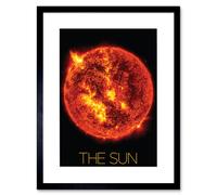Artery8 Wall Art Print NASA Our Solar System The Sun Solar Flare Image Artwork Framed 9X7 Inch in Black | Size: W7" x H9" Artery8 Black W7" x H9"