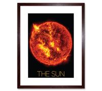 Artery8 Wall Art Print NASA Our Solar System The Sun Solar Flare Image Artwork Framed 9X7 Inch in Brown | Size: W7" x H9" Artery8 Brown W7" x H9"