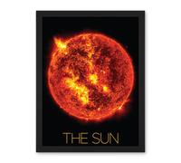 Artery8 Wall Art Print NASA Our Solar System The Sun Solar Flare Image Large Framed Wall Décor Art in Brown | Size: W18" x H24" Artery8 Brown W18" x H24"