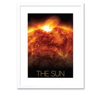 Artery8 Wall Art Print NASA Our Solar System The Sun Solar Flare Observatory Image Artwork Framed 9X7 Inch in White | Size: W7" x H9" Artery8 White W7" x H9"