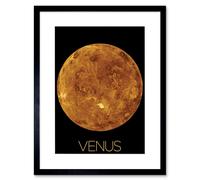 Artery8 Wall Art Print NASA Our Solar System Venus Planet Northern Hemisphere Artwork Framed 9X7 Inch in Black | Size: W7" x H9" Artery8 Black W7" x H9"