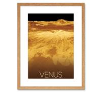 Artery8 Wall Art Print NASA Our Solar System Venus Planet Sapas Mons Artwork Framed 9X7 Inch in Beige | Size: W7" x H9" Artery8 Beige W7" x H9"