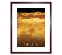 Artery8 Wall Art Print NASA Our Solar System Venus Planet Sapas Mons Artwork Framed 9X7 Inch in Brown | Size: W7" x H9" Artery8 Brown W7" x H9"