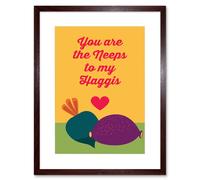 Artery8 Wall Art Print Neeps To My Haggis Plates Artwork Framed 9X7 Inch in Brown | Size: W7" x H9" Artery8 Brown W7" x H9"