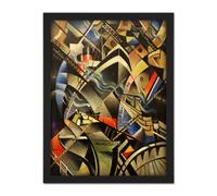 Artery8 Wall Art Print Nevinson The Arrival Abstract Futurist Painting Large Framed Wall Décor Art in Black | Size: W18" x H24" Artery8 Black W18" x H24"