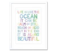 Artery8 Wall Art Print Ocean Always Beautiful Framed in White | Size: W7" x H9" Artery8 White W7" x H9"