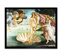Artery8 Wall Art Print Old Master Art The Birth of Venus Botticelli Painting Sea Shell Goddess Love Beauty Symbol Art Framed | Size: W12" x H16" Artery8 Black W12" x H16"