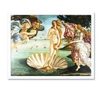 Artery8 Wall Art Print Old Master Art The Birth of Venus Botticelli Painting Sea Shell Goddess Love Beauty Symbol Art Framed | Size: W12" x H16" Artery8 White W12" x H16"