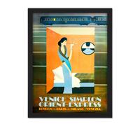 Artery8 Wall Art Print Orient Express Train London Paris Venice Large Framed Wall Décor Art in Brown | Size: W18" x H24" Artery8 Brown W18" x H24"