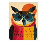 Artery8 Owl Bird Shades Sunglasses Fun Colourful Painting For Living Room Extra Large XL Wall Art Poster Print