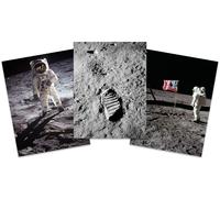 Wall Art Print Pack of 3 NASA Apollo 11 Astronaut Aldrin Armstrong Moon Landing Large Poster Set Artery8 Multi One Size