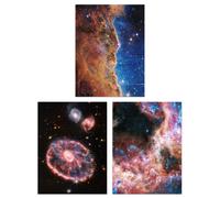 Artery8 Wall Art Print Pack of 3 NASA James Webb Images Cosmic Cliffs Carina Nebula Cartwheel Galaxy Cosmic Tarantula Large Poster Set Artery8 Multicolor