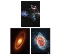 Artery8 Wall Art Print Pack of 3 NASA James Webb Images Fomalhaut Southern Ring Nebula Stephan's Quintet Galaxies Large Poster Set Artery8 Multicolor