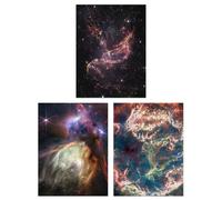 Artery8 Wall Art Print Pack of 3 NASA James Webb Images Rho Ophiuchi Cassiopeia A SMC Galaxy Star Formation Large Poster Set Artery8 Multicolor