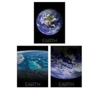 Artery8 Wall Art Print Pack of 3 NASA Our Solar System Planet Earth Images from Space International Space Station Blue Marble Large Poster Set Artery8 Multicolor