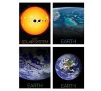 Artery8 Wall Art Print Set Of 4 Nasa Our Solar System The Sun And Planet Earth Images From Space Iss Blue Marble