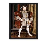 Artery8 Wall Art Print Painting Antique Holbein Junior Henry Tudor VIII King England Art Large Framed Wall Décor Art in White | Size: W18" x H24" Artery8 White W18" x H24"