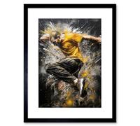 Artery8 Wall Art Print Parkour Jump Action Shot Paint Splat Portrait Artwork Framed 9X7 Inch