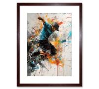 Artery8 Wall Art Print Parkour Jump Urban Sport Paint Splat Action Shot Artwork Framed 9X7 Inch in Brown | Size: W7" x H9" Artery8 Brown W7" x H9"