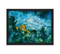 Artery8 Wall Art Print Paul Cezanne Mont Sainte Victoire & Chateau Noir Large Framed Wall Décor Art in Light Oak | Size: W18" x H24" Artery8 Light Oak W18" x H24"