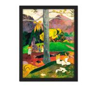 Artery8 Wall Art Print Paul Gauguin Mata Mua In Olden Times Large Framed Wall Décor Art in Light Oak | Size: W18" x H24" Artery8 Light Oak W18" x H24"