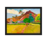 Artery8 Wall Art Print Paul Gauguin Tahitian Landscape Large Framed Wall Décor Art in Black | Size: W18" x H24" Artery8 Black W18" x H24"