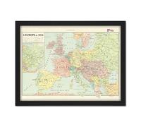 Peltier 1914 Political Map Europe French Language Artwork Framed Wall Art Print 18X24 Inch