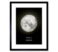 Artery8 Wall Art Print Phases of the Moon Astronomy Full Moon Lunar Space Poster Artwork Framed 9X7 Inch in Black | Size: W7" x H9" Artery8 Black W7" x H9"
