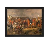 Artery8 Wall Art Print Pieneman The Battle Of Waterloo Painting Large Framed Wall Décor Art in Black | Size: W18" x H24" Artery8 Black W18" x H24"