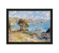 Artery8 Wall Art Print Pierre Auguste Renoir View At Guernsey 1883 Painting Large Framed Wall Décor Art in Black | Size: W18" x H24" Artery8 Black W18" x H24"