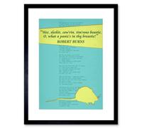 Artery8 Wall Art Print Poem Lyrics Burns To A Mouse Artwork Framed 9X7 Inch