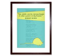 Artery8 Wall Art Print Poem Lyrics Burns To A Mouse Artwork Framed 9X7 Inch in Brown | Size: W7" x H9" Artery8 Brown W7" x H9"