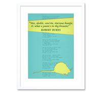 Artery8 Wall Art Print Poem Lyrics Burns To A Mouse Artwork Framed 9X7 Inch in White | Size: W7" x H9" Artery8 White W7" x H9"