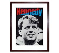 Artery8 Wall Art Print Political Advert Bobby Kennedy Tribute Civil Rights Sirhan Artwork Framed 9X7 Inch in Brown | Size: W7" x H9" Artery8 Brown W7" x H9"