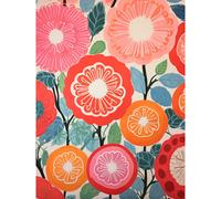Artery8 Wall Art Print Pomegranate Tree Flowers in Bloom Mediterranean Bright Floral Abstract Artwork Poster in Pink | Size: W12" x H16" Artery8 Pink W12" x H16"