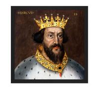 Artery8 Wall Art Print Portrait King Henry I England Painting Square Framed Picture 16X16 Inch in Black | Size: W16" x H16" Artery8 Black W16" x H16"