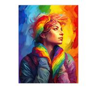 Wall Art Print Pride In Pride LGBTQIA Rainbow Inclusive Contemporary Artwork Poster Artery8 Multi W24 inch x H32 inch
